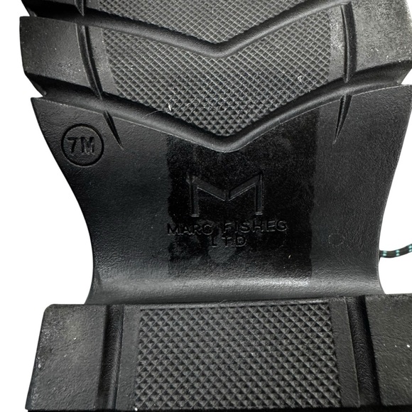 Marc Fisher Leather ML Izumi Combat Boot Real Sheepkin Fur Black Size 7 NWT - Picture 7 of 13